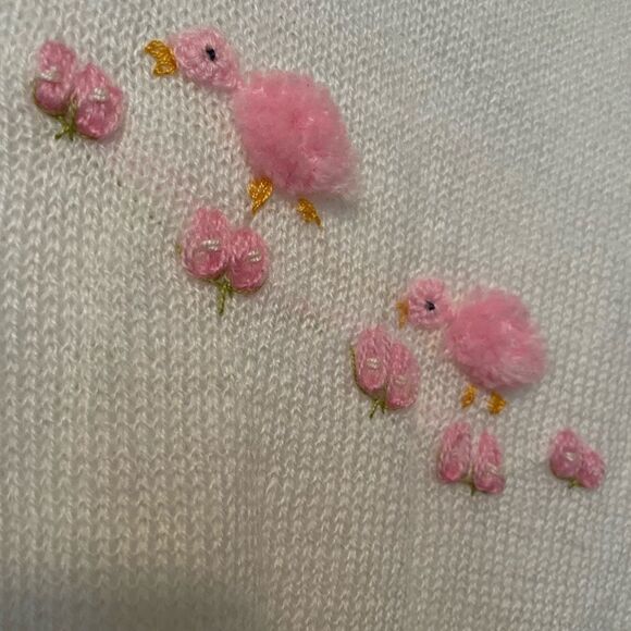 Nordstrom Made in Italy Handmade White and Pink Acrylic Baby Blanket 32x38 - Picture 9 of 16